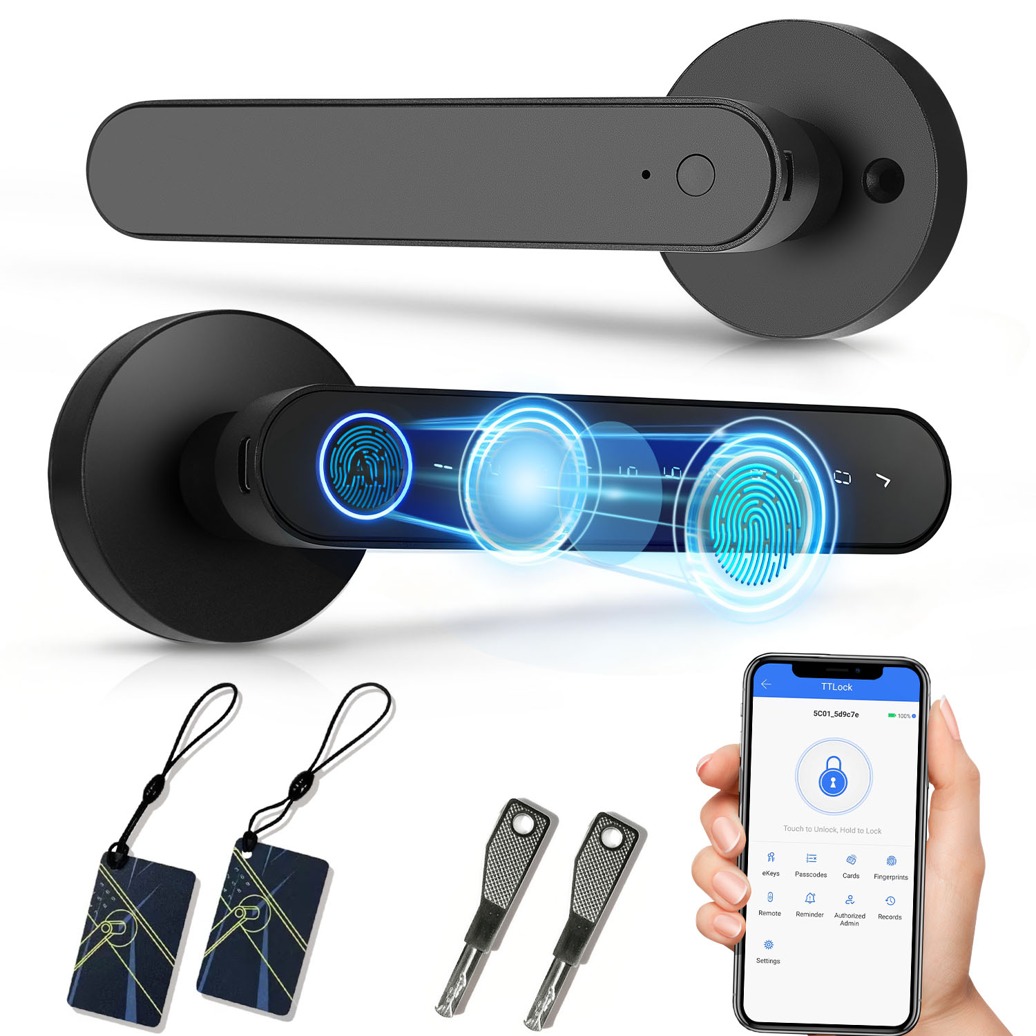Unique Electronics Gadgets - TTlock App Fingerprint Smart Lock RFID