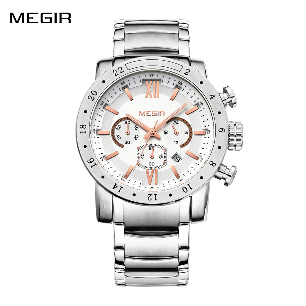 Electronics Gadgets For Men - MEGIR Stainless Steel Casual Watches for